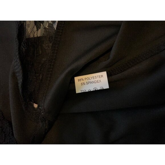 Black Slip Lace Dress Women Size M Babydoll Nightie Lingerie Chemise Cami Nightg - Picture 16 of 16